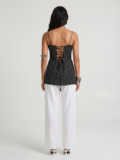 Jhanjhar Bandhani Corset Kurti Top
