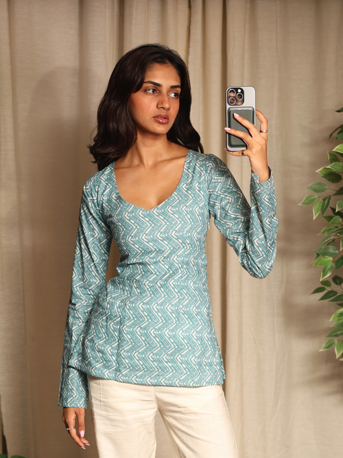 Nabila Sleeved Modest Structured Kurti Top