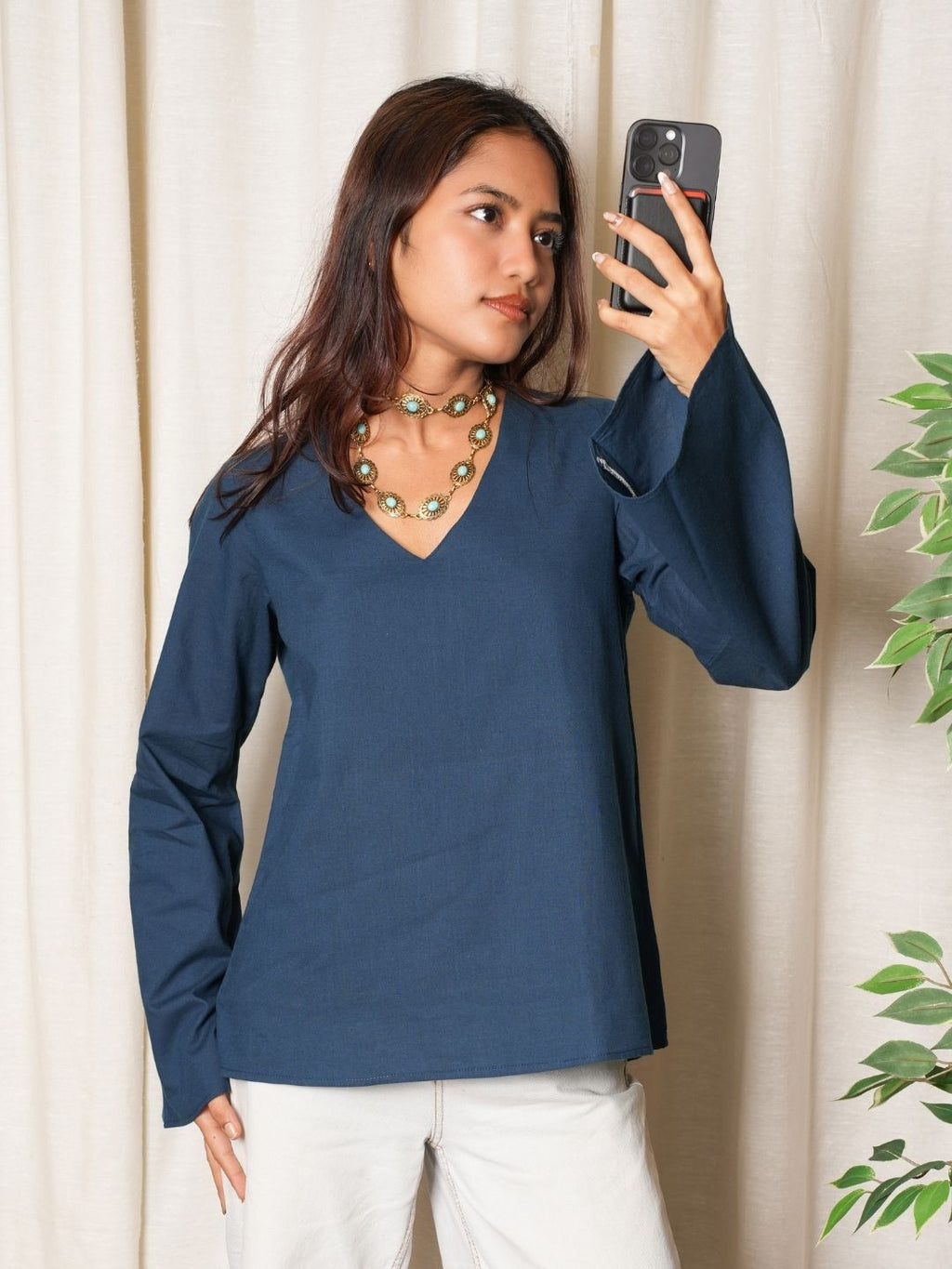 Riya Bell Sleeved Structured Top