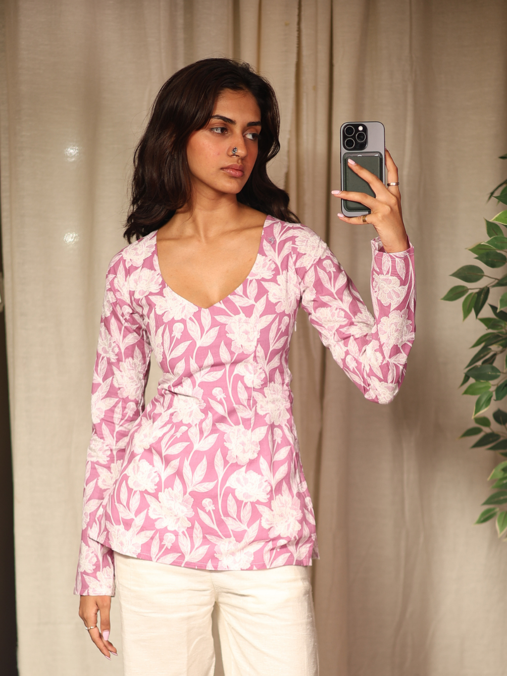 Nayab Sleeved Modest Structured Kurti Top