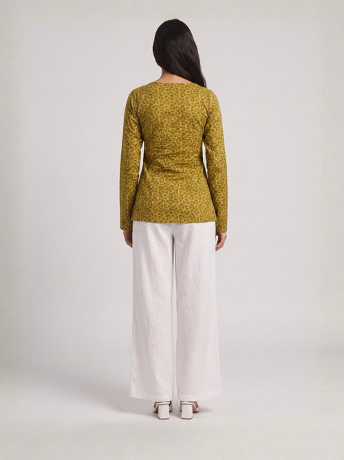 Alaya Sleeved Structured Kurti Top