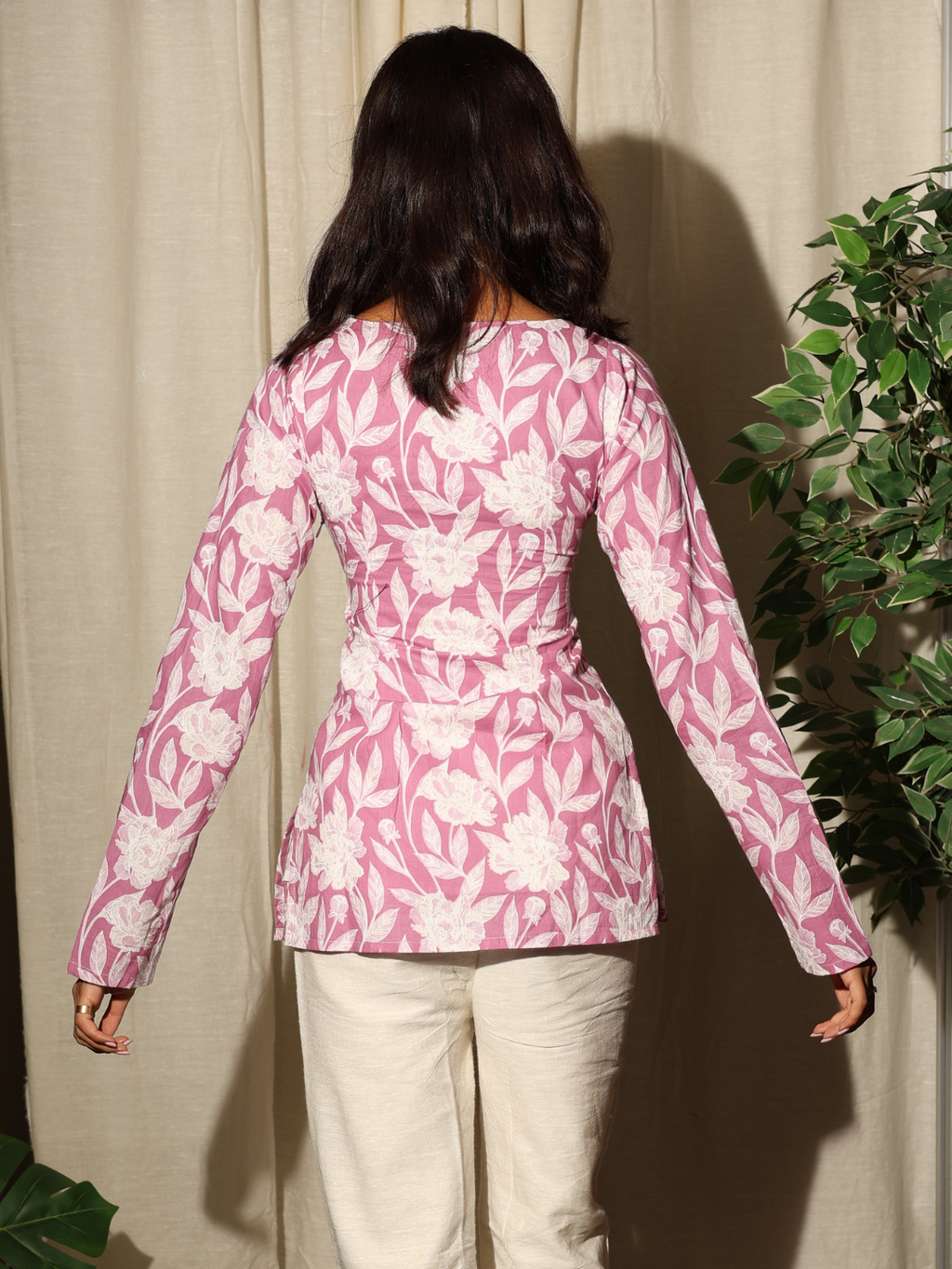 Nayab Sleeved Modest Structured Kurti Top