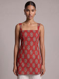 Anshika Wide Shoulder Strap Structured Kurti Top