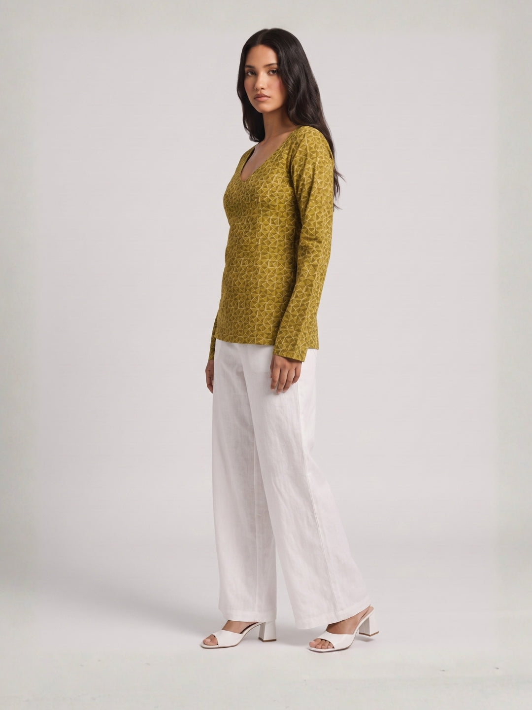 Alaya Sleeved Structured Kurti Top