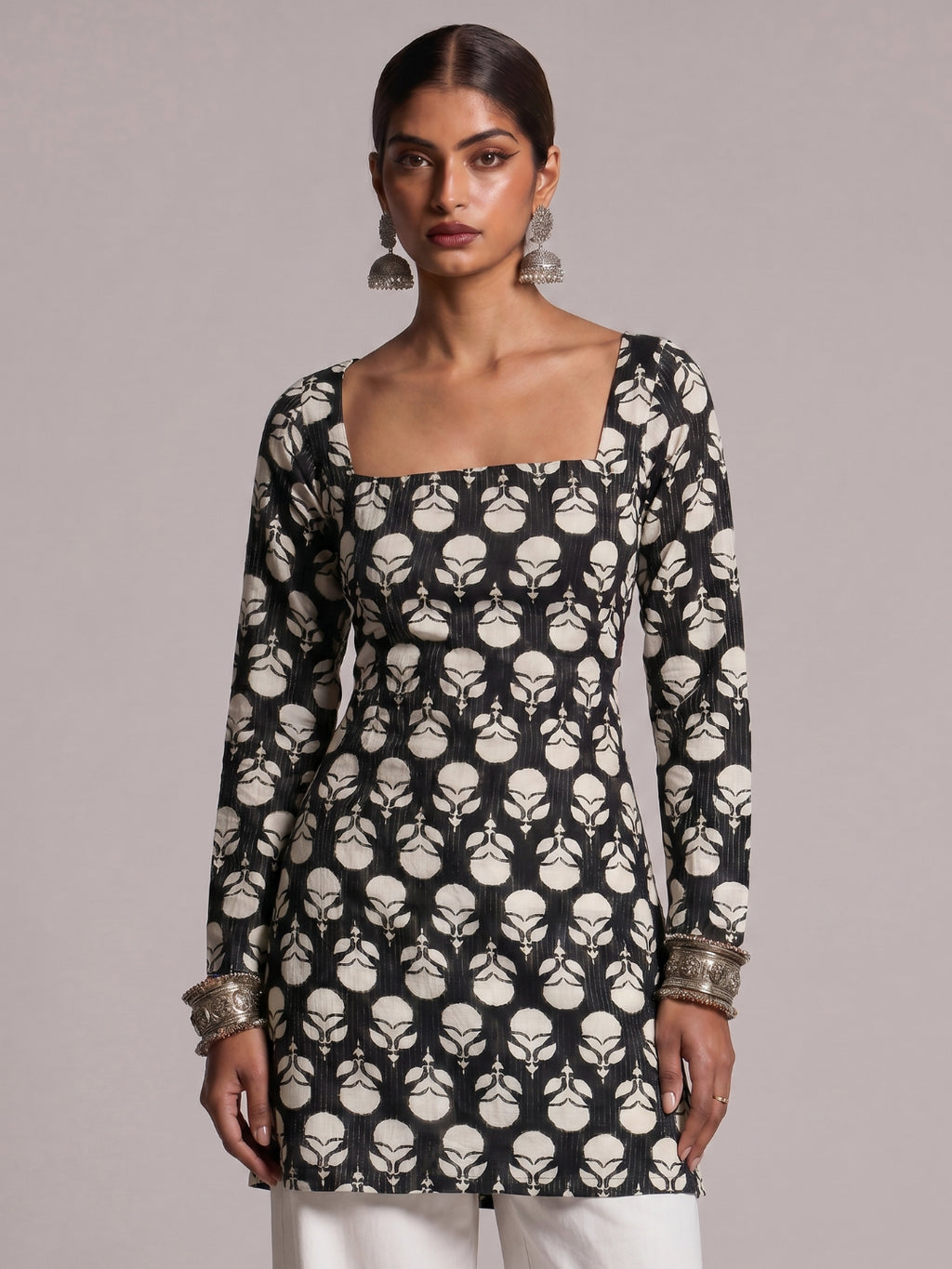 Janvi Full Sleeve Structured Kurti Top