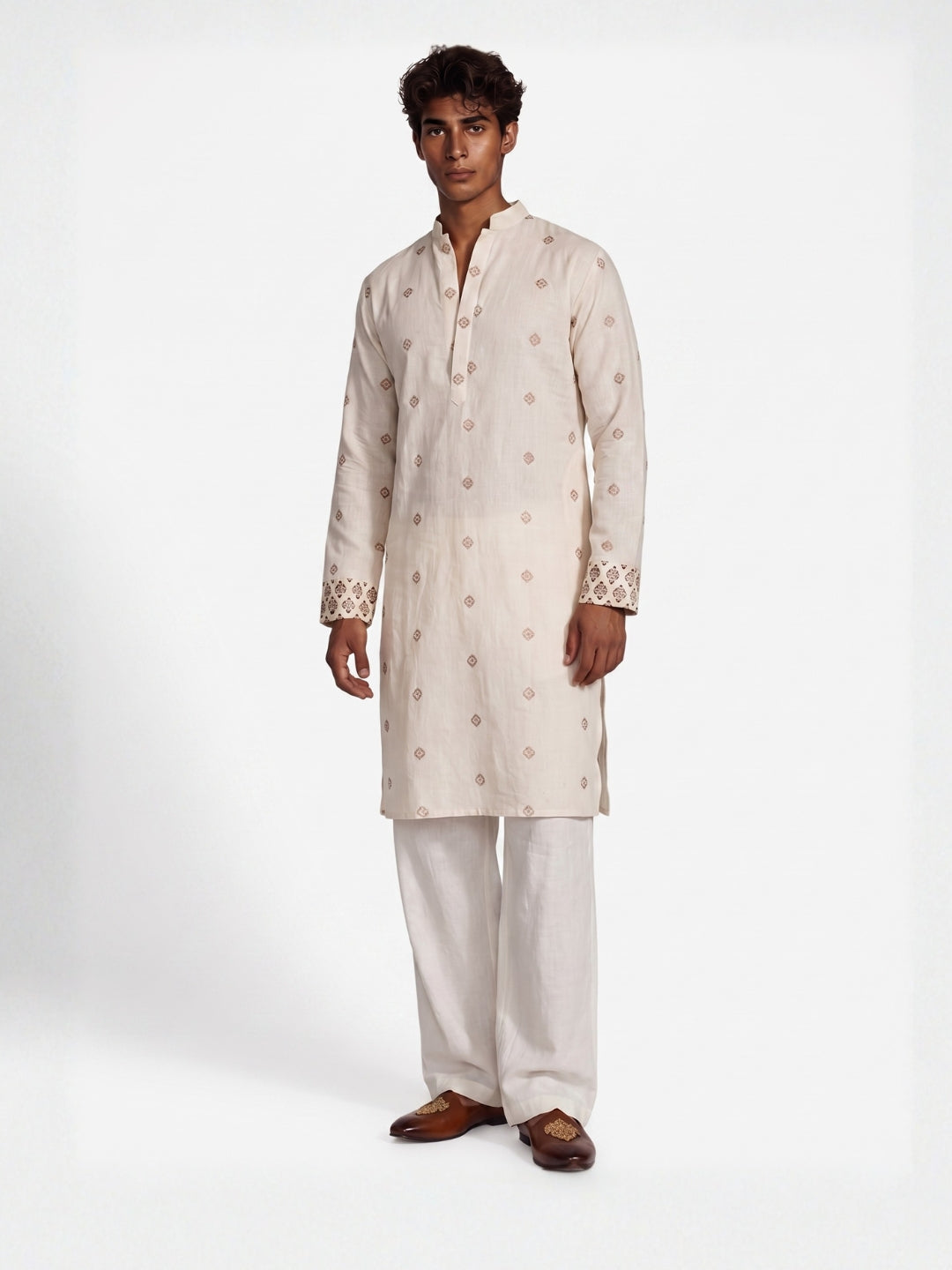 Nek Inverted Sleeves Long Structured Kurti Top