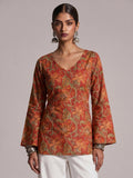 Kareen Backless Sleeved Corset Kurti Top