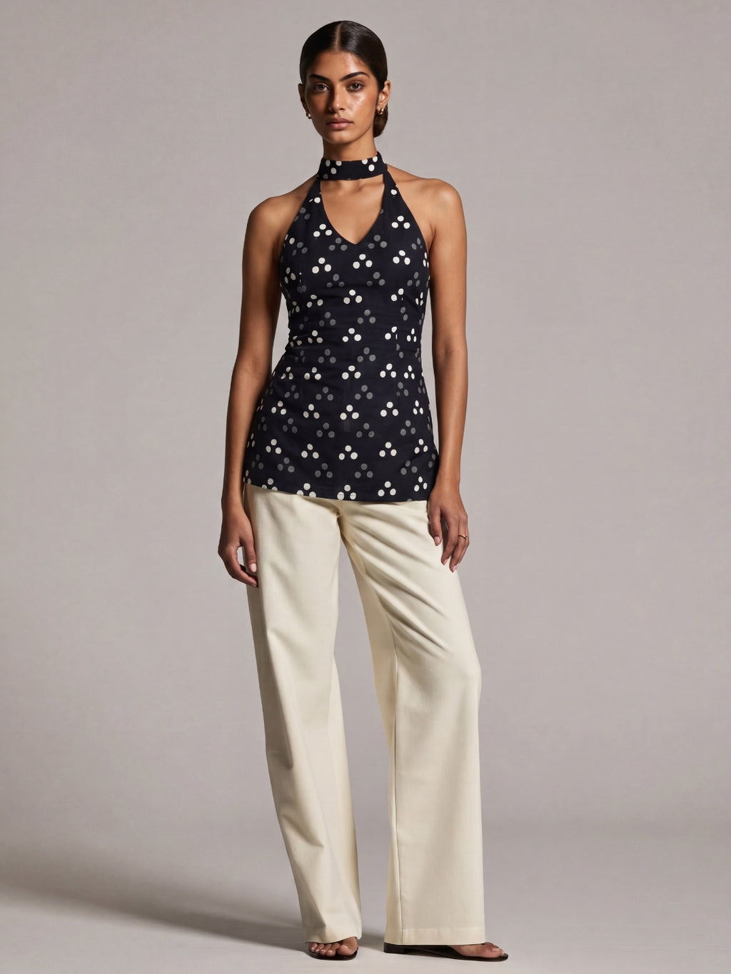 Haya Keyhole Halter Kurti Top