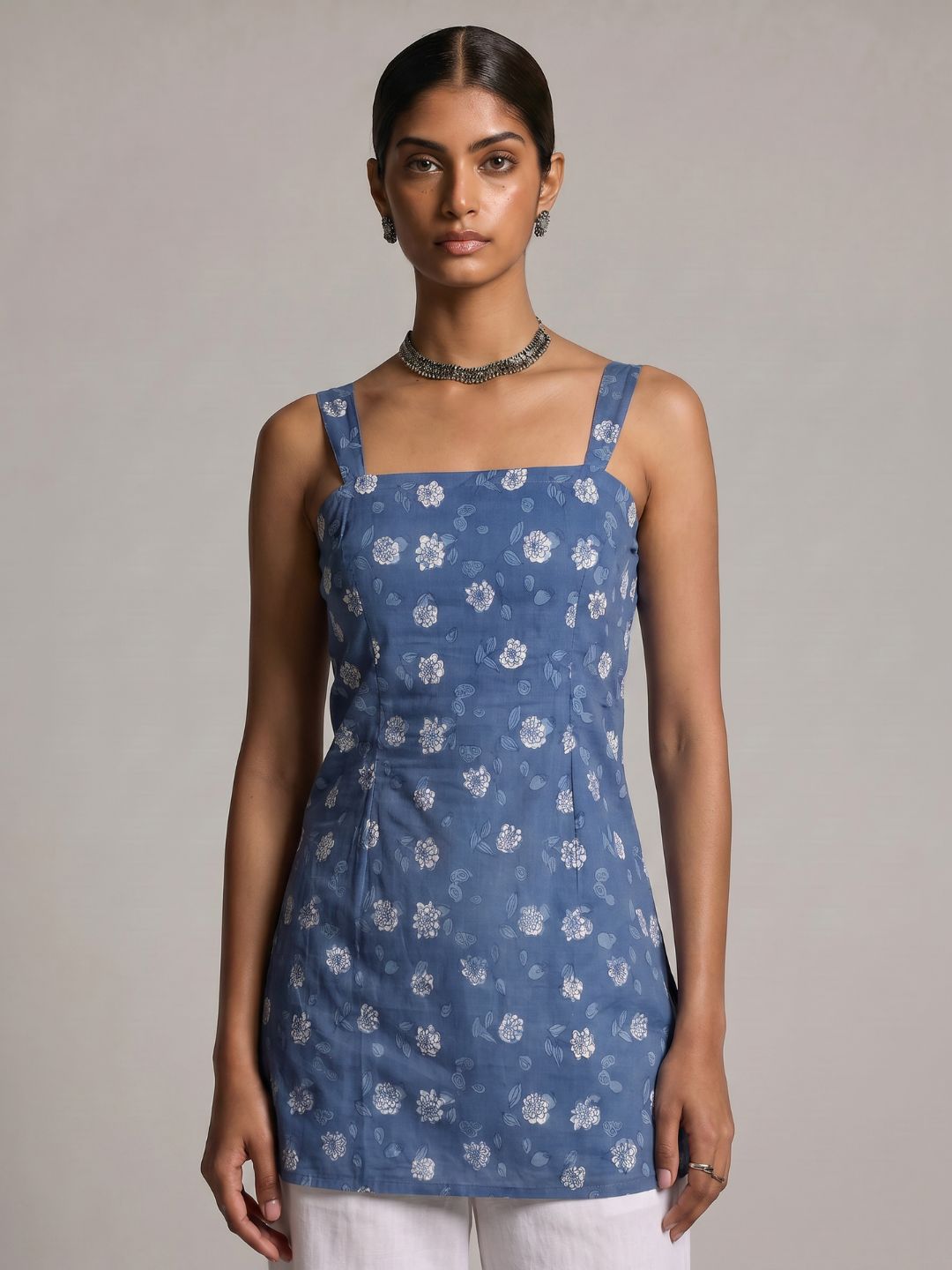 Khushi Wide Shoulder Strap Structured Kurti Top
