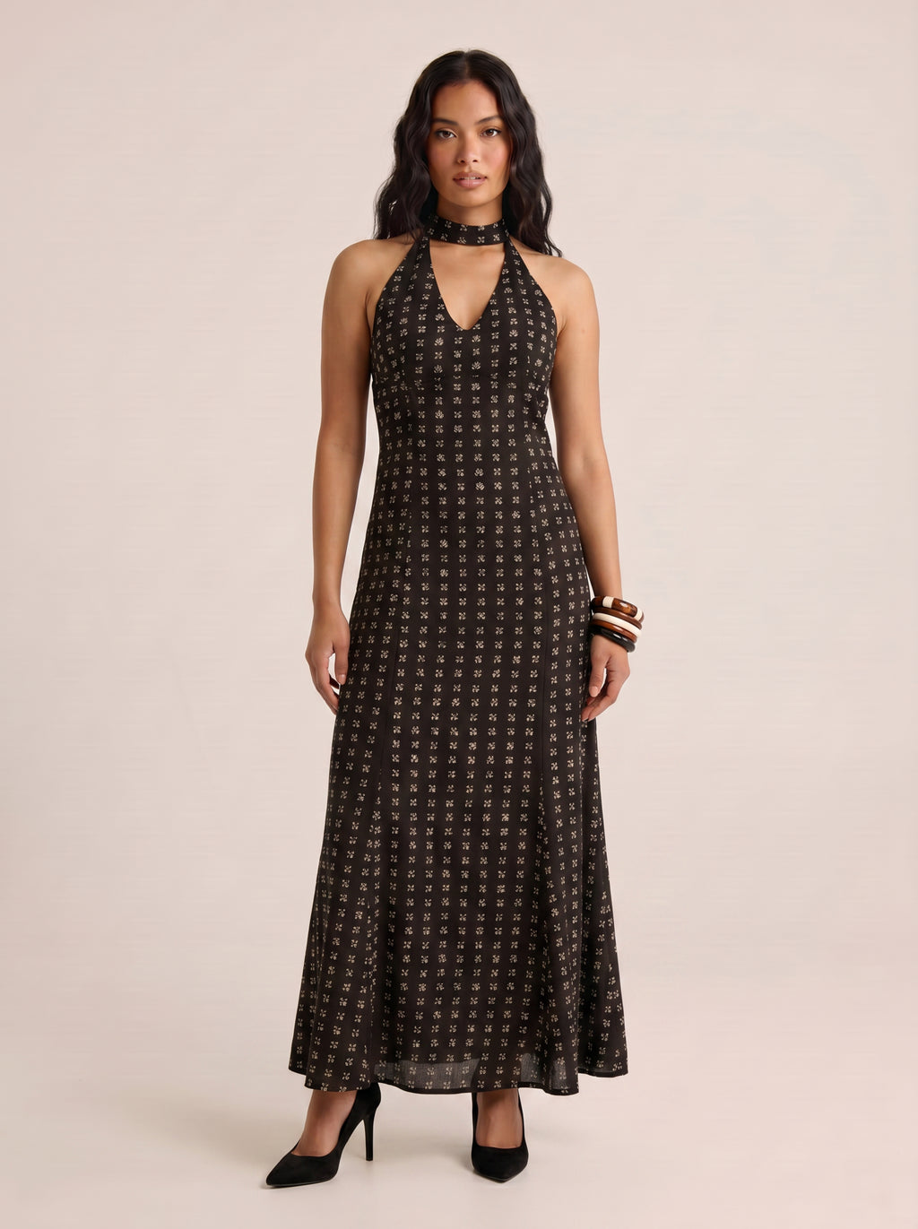Amina Halterneck Long Dress