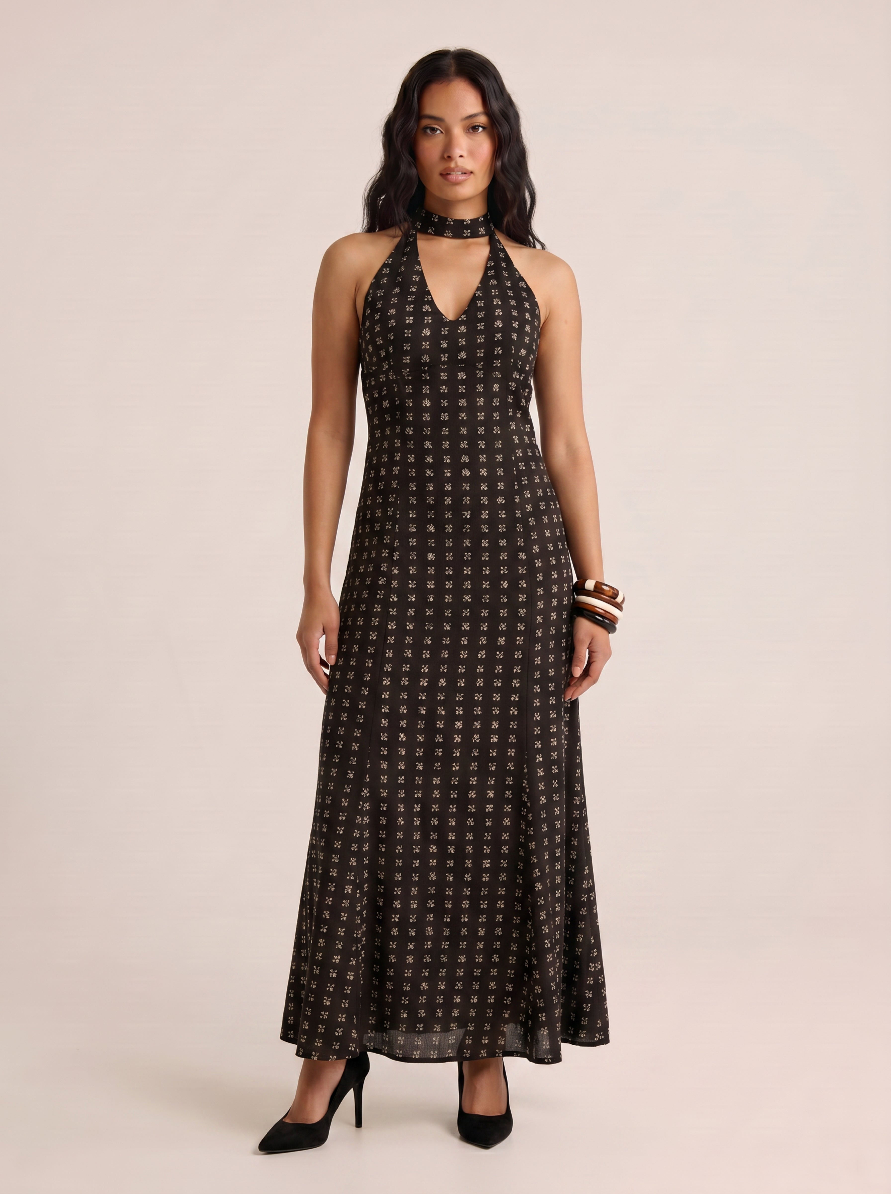 Amina Halterneck Long Dress