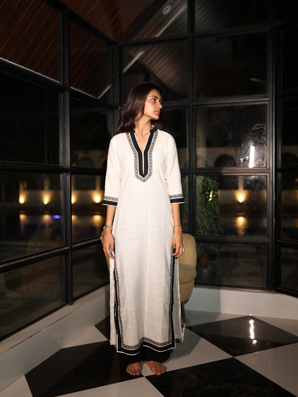 Meher Long Sleeved Structured Kurti Top