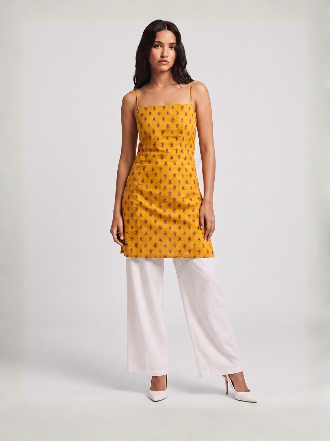 Mustard Corset Kurti Top