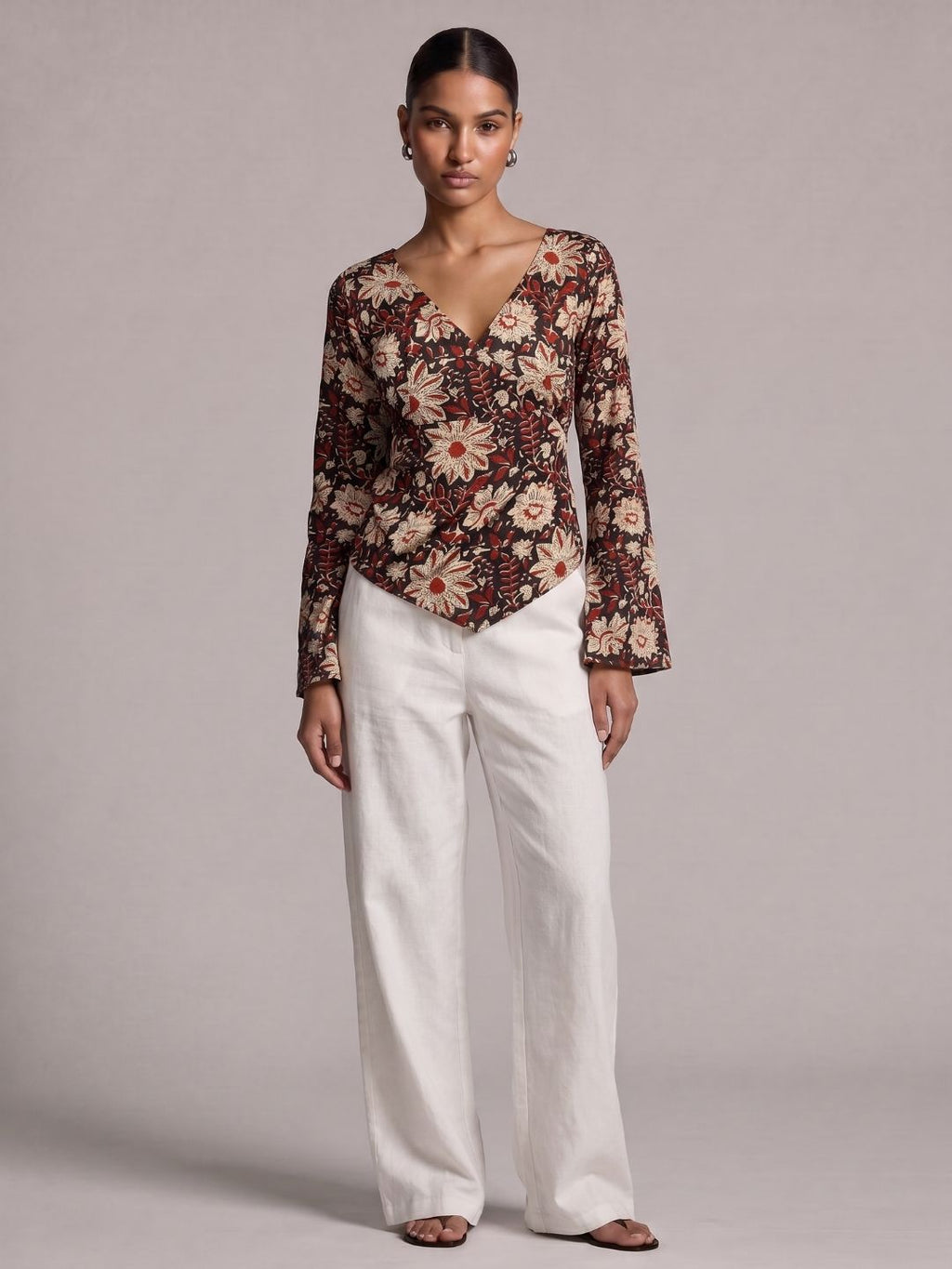 Naira Bell Sleeved Structured Top