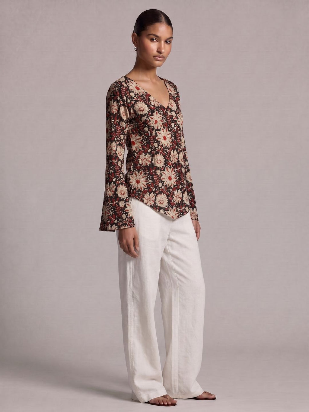 Naira Bell Sleeved Structured Top