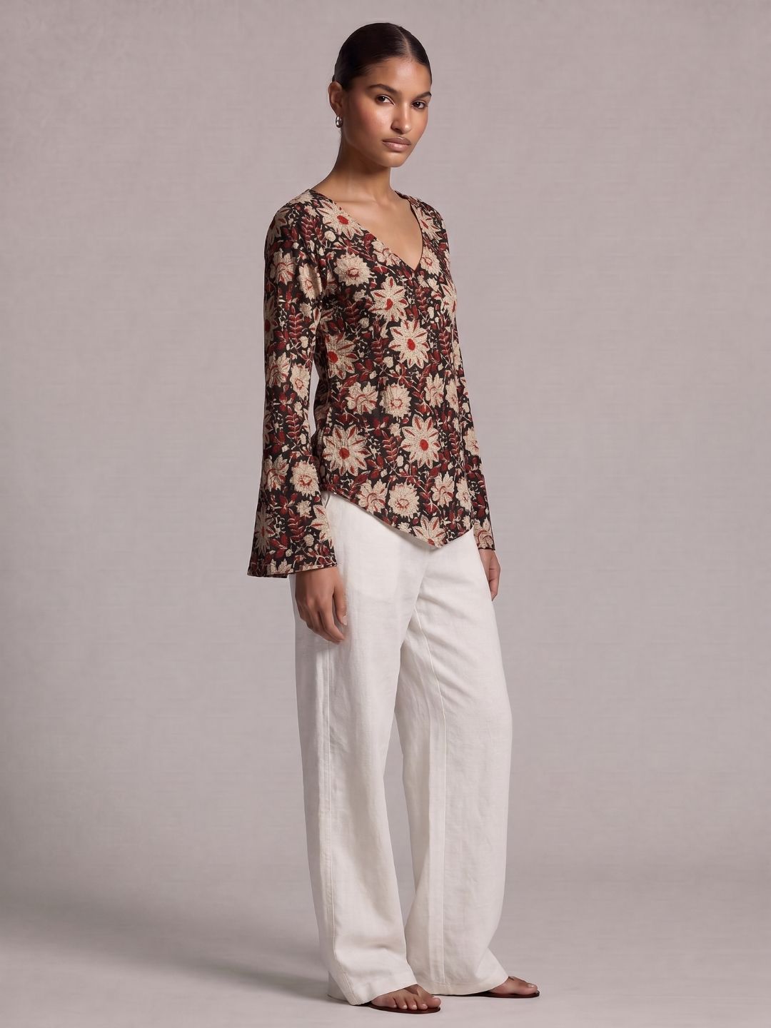 Naira Bell Sleeved Structured Top
