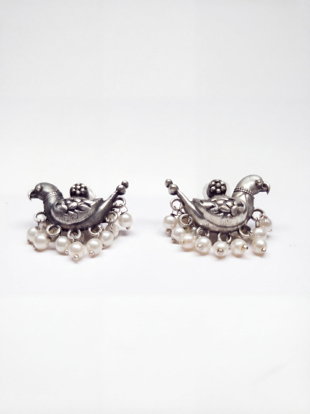 Bird Pearl Stud Earrings