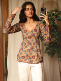 Nida Sleeved Modest Structured Kurti Top