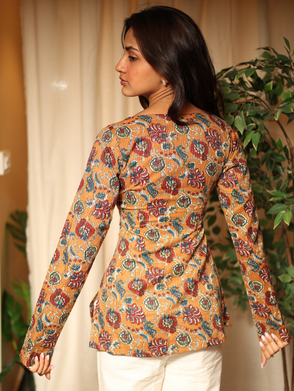 Nida Sleeved Modest Structured Kurti Top
