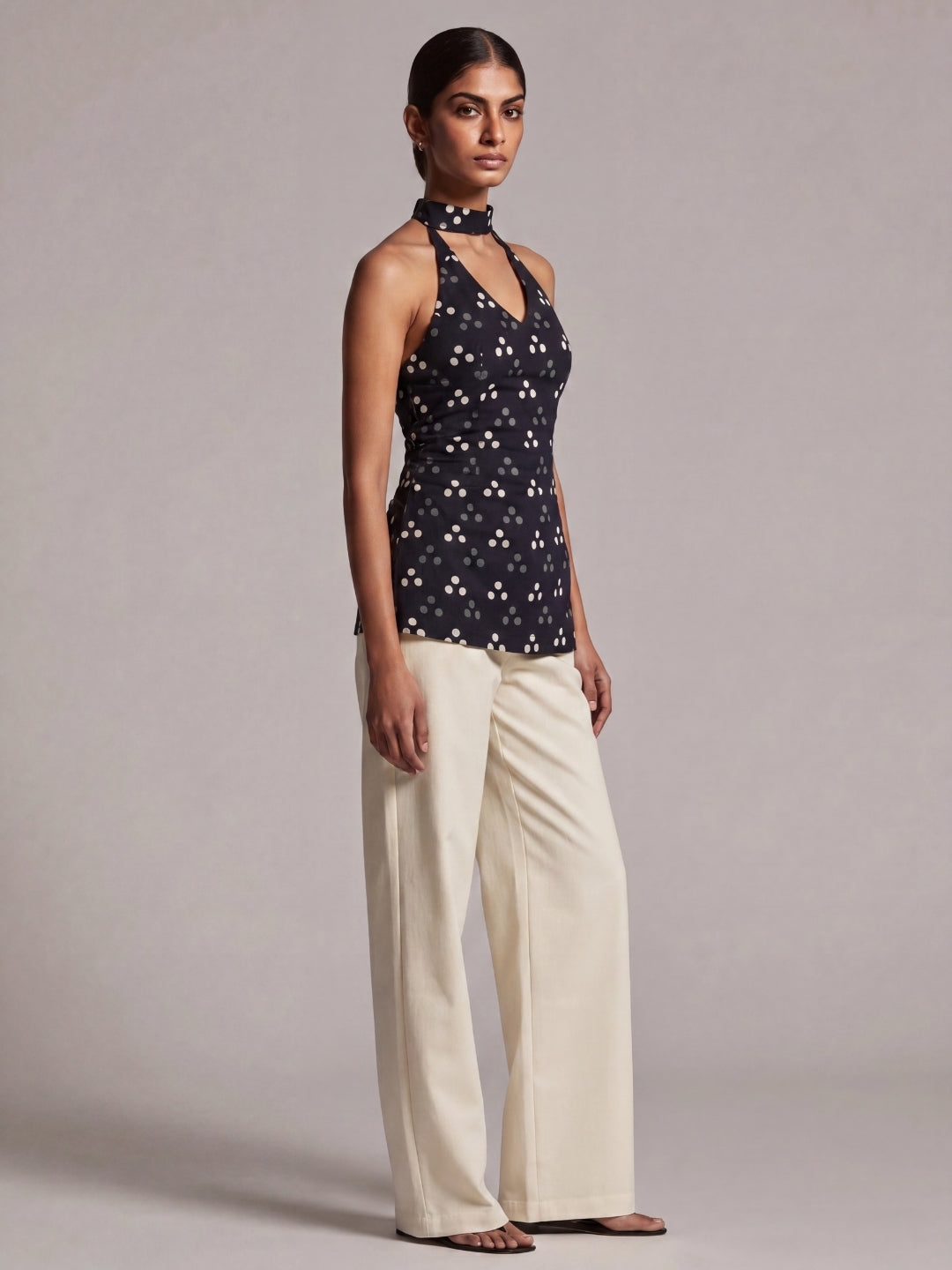 Haya Keyhole Halter Kurti Top