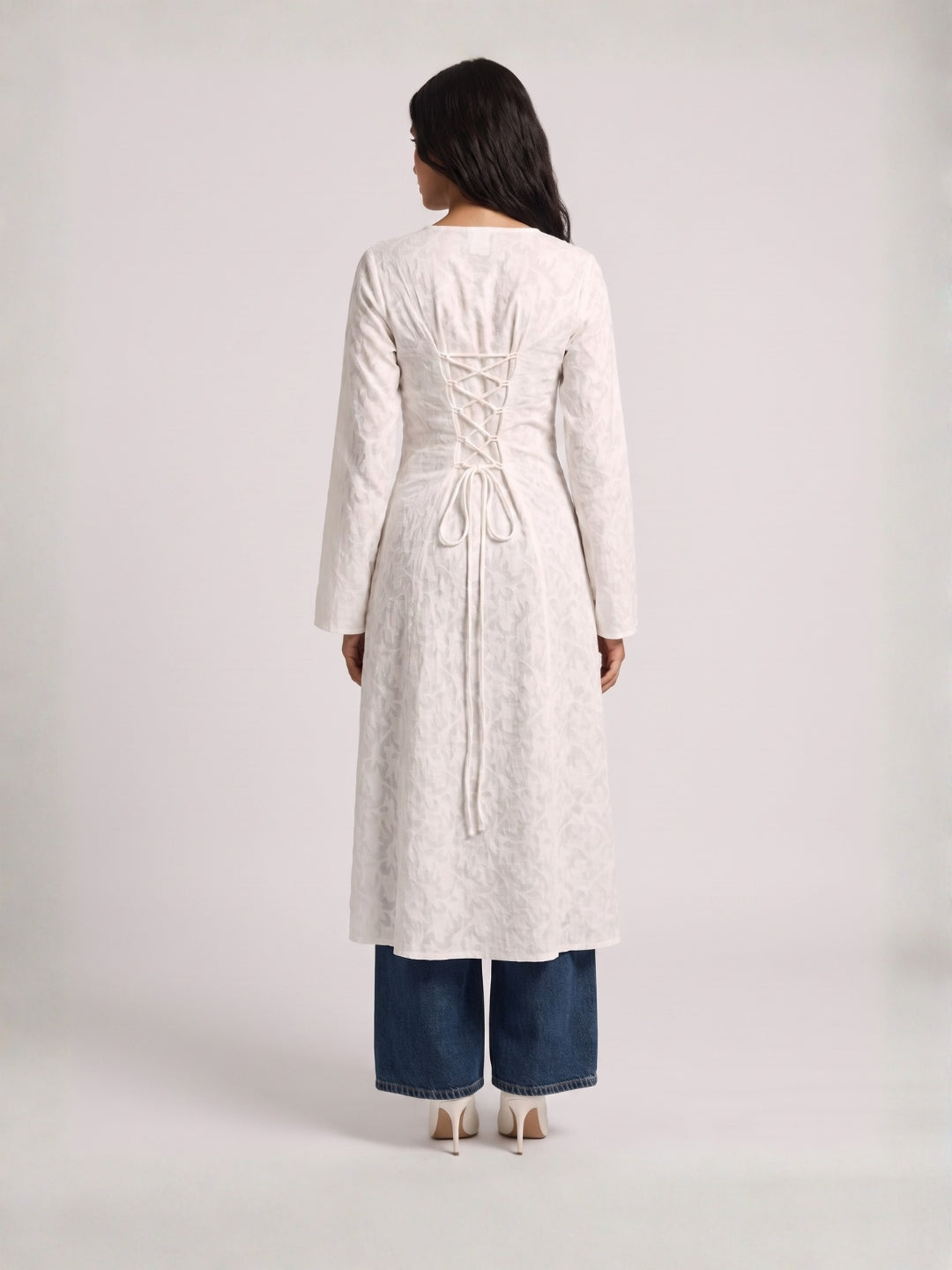 Rasha Jacquard Cape Structured Kurti Top