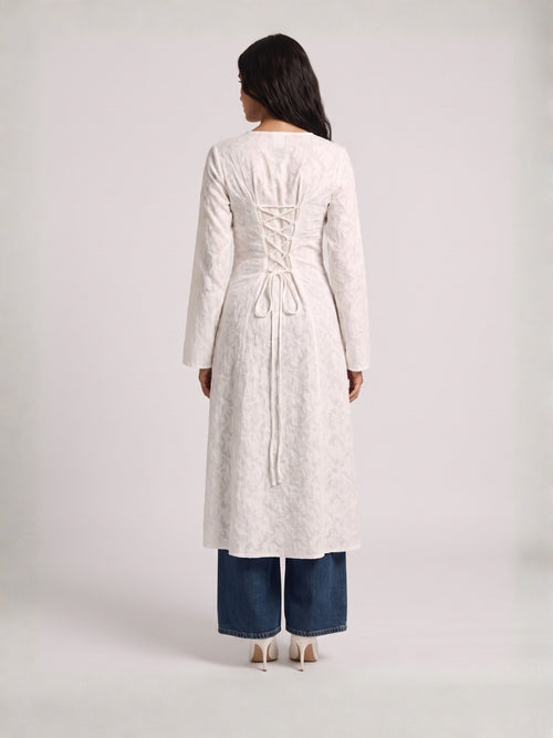 Rasha Jacquard Cape Structured Kurti Top