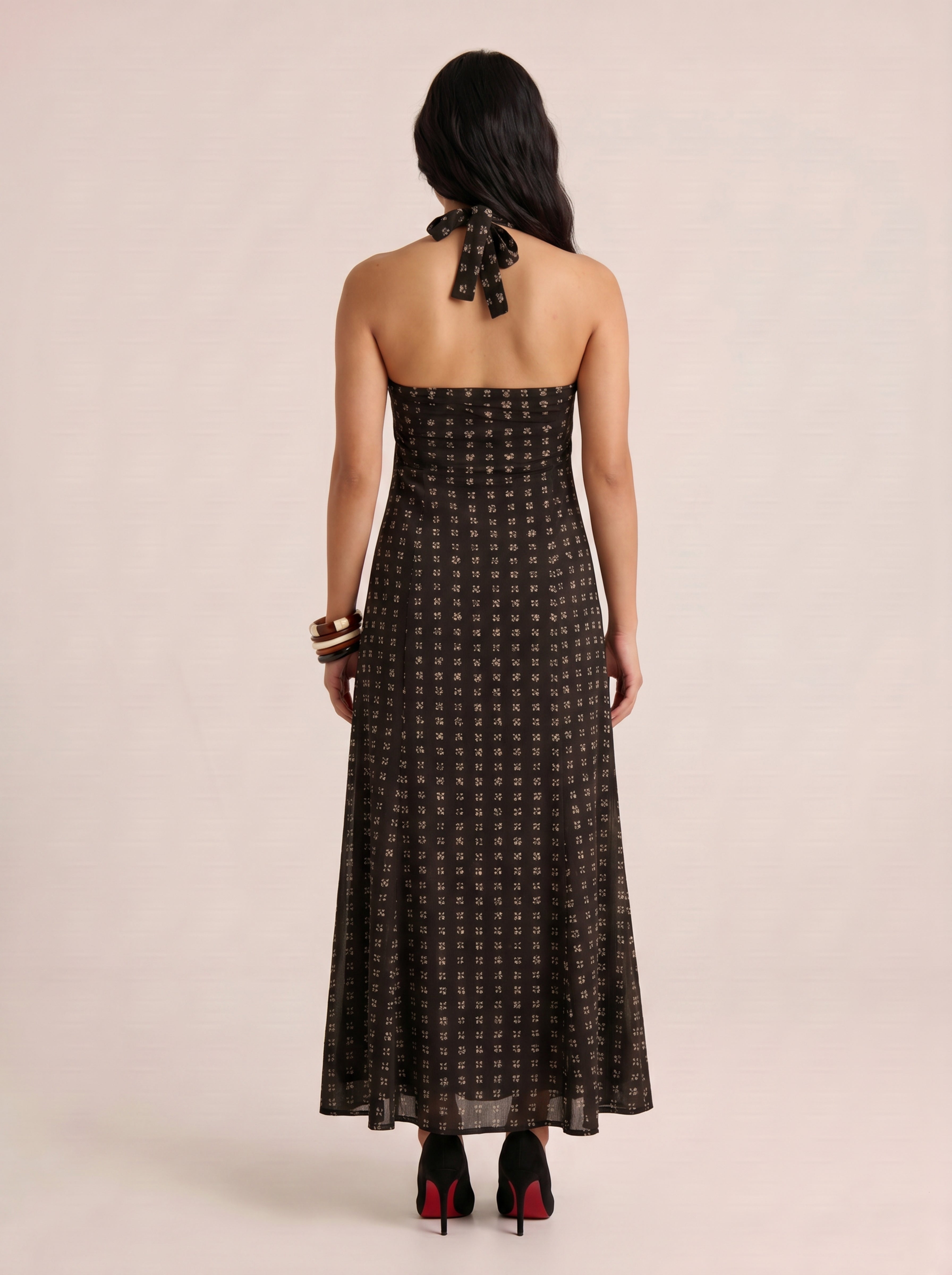 Amina Halterneck Long Dress
