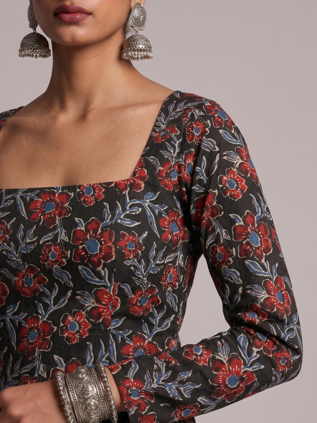 Hema Sleeved Modest Structured Kurti Top