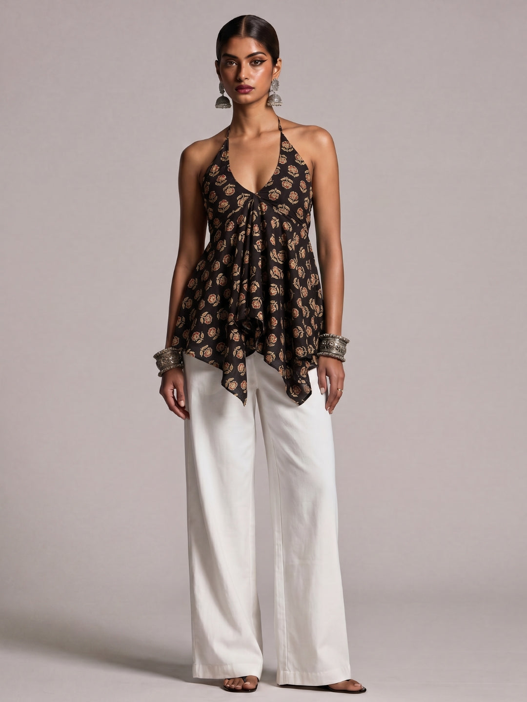 Saral Asymmetrical Tie -Up Top