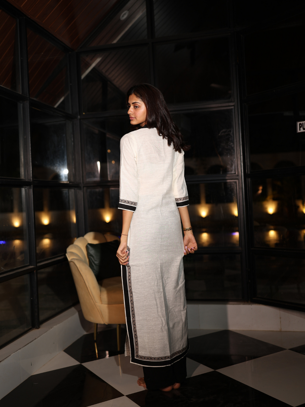 Meher Long Sleeved Structured Kurti Top