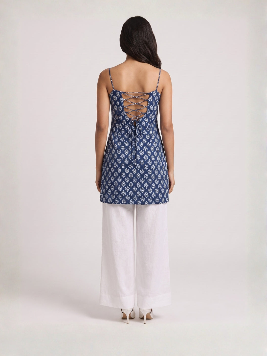 Nihaala Noodle-Strap Corset Kurti Top