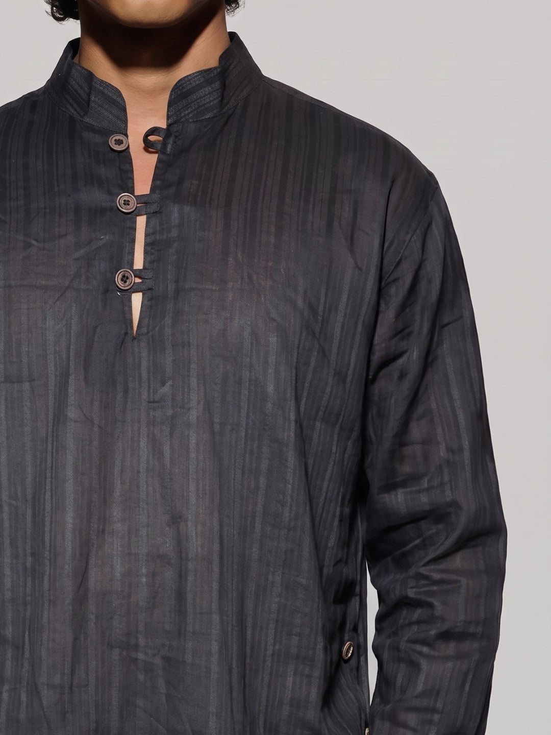 Tej Black Short Kurta