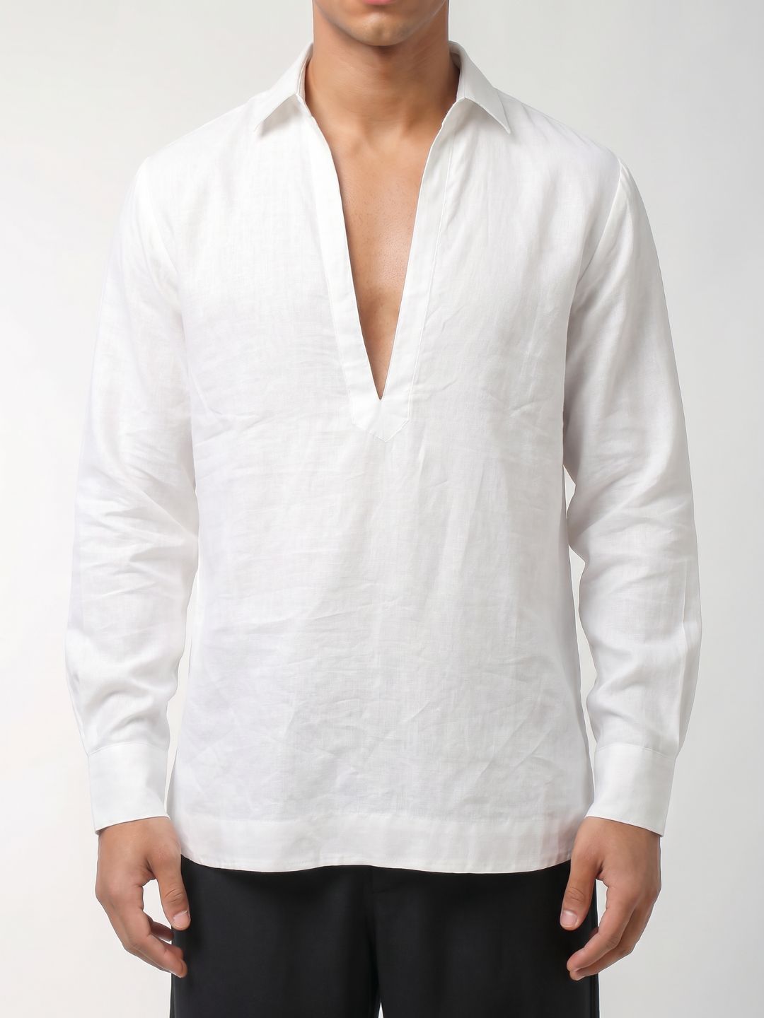 Rey White Short Structured Kurti Top