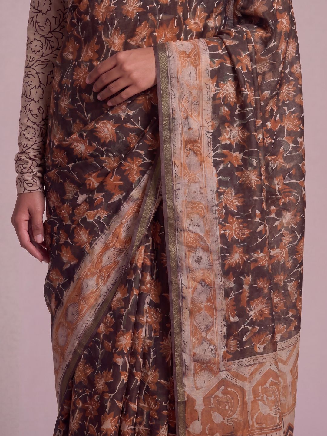Pihu Bagru Cotton Saree