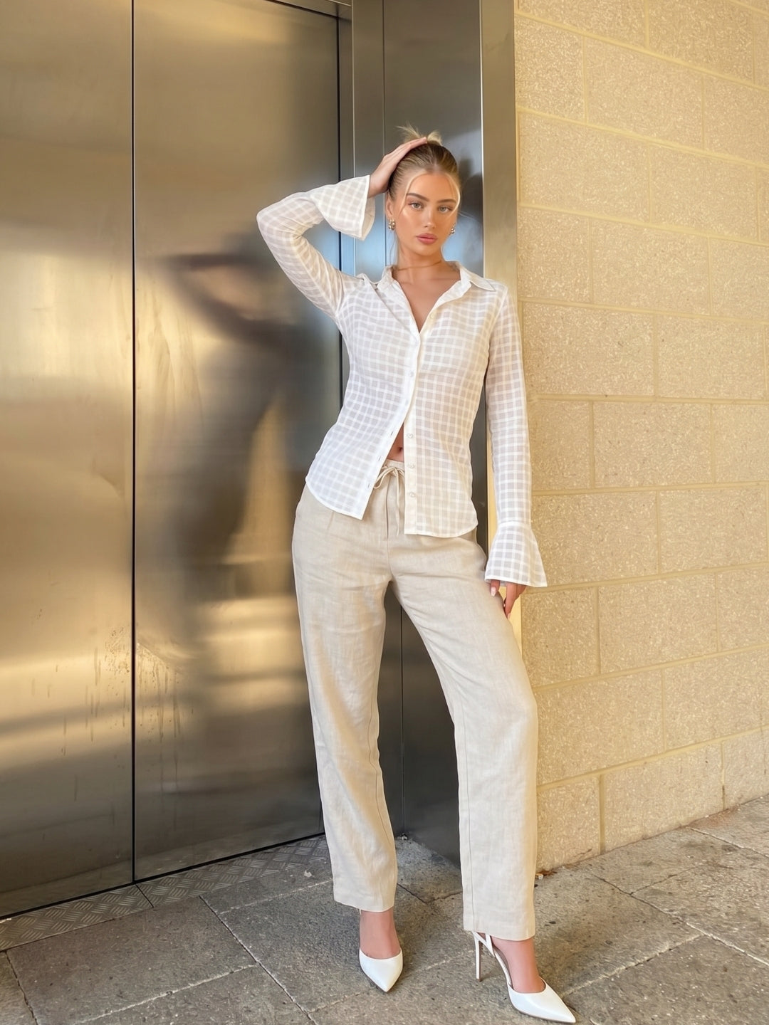 Dua Jacquard Corset Shirt