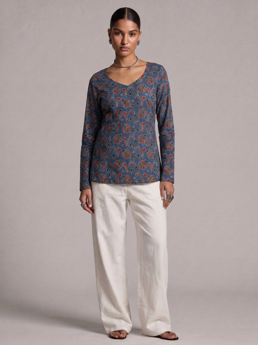 Asha Sleeved Modest Structured Kurti Top