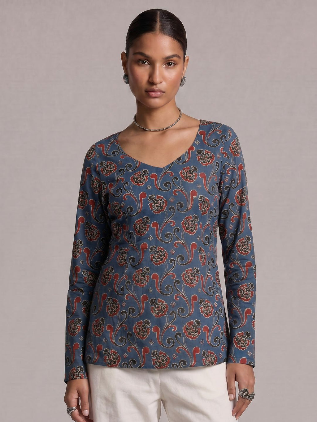 Asha Sleeved Modest Structured Kurti Top
