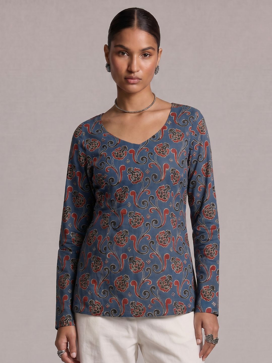 Asha Sleeved Modest Structured Kurti Top