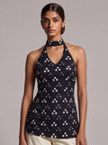 Haya Keyhole Halter Kurti Top