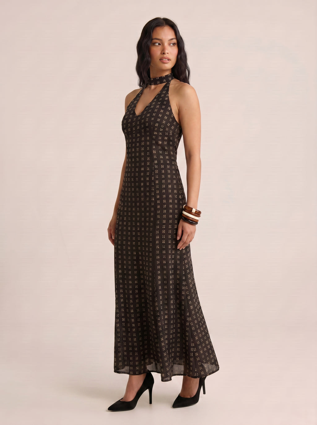 Amina Halterneck Long Dress