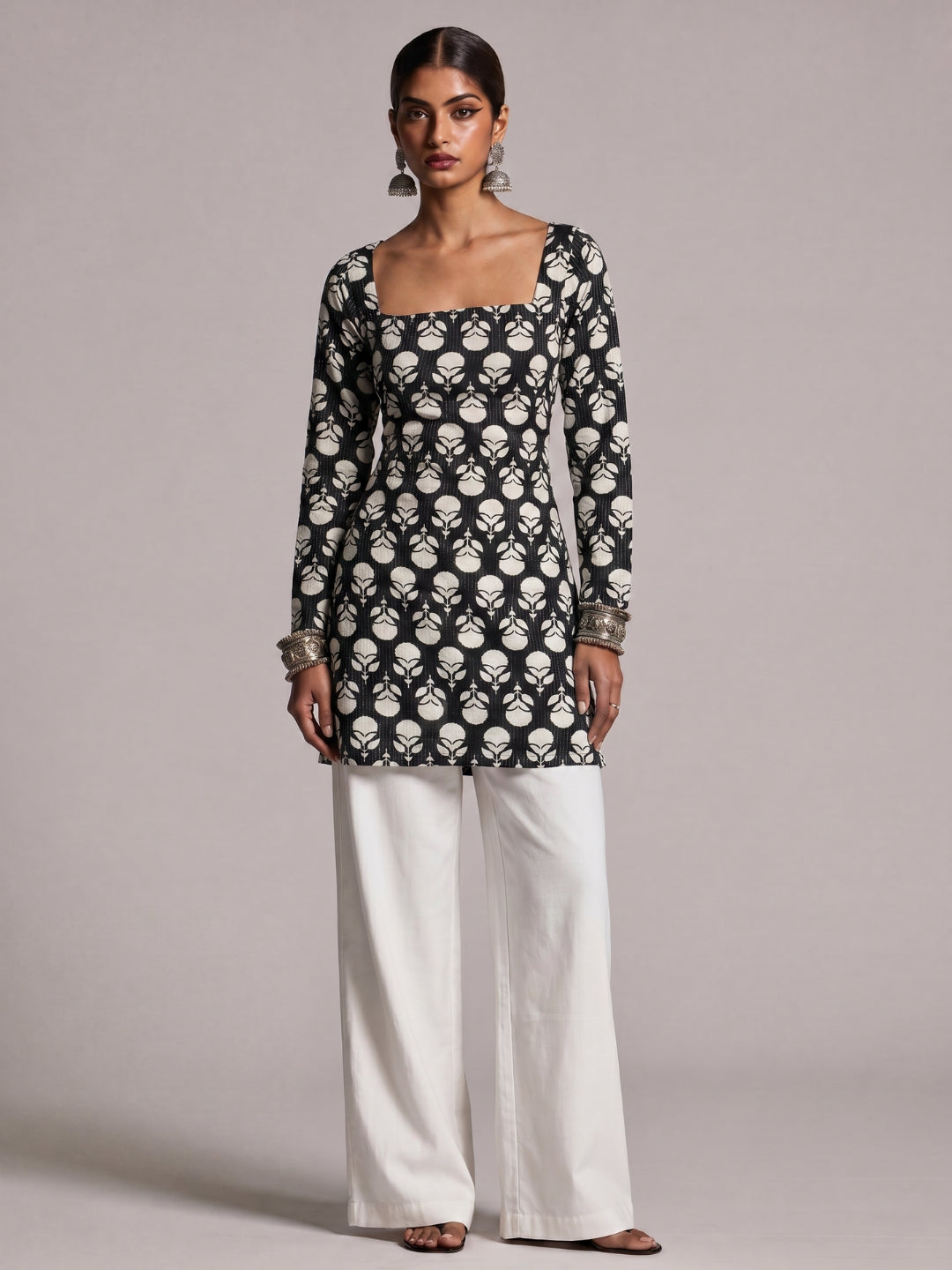 Janvi Full Sleeve Structured Kurti Top
