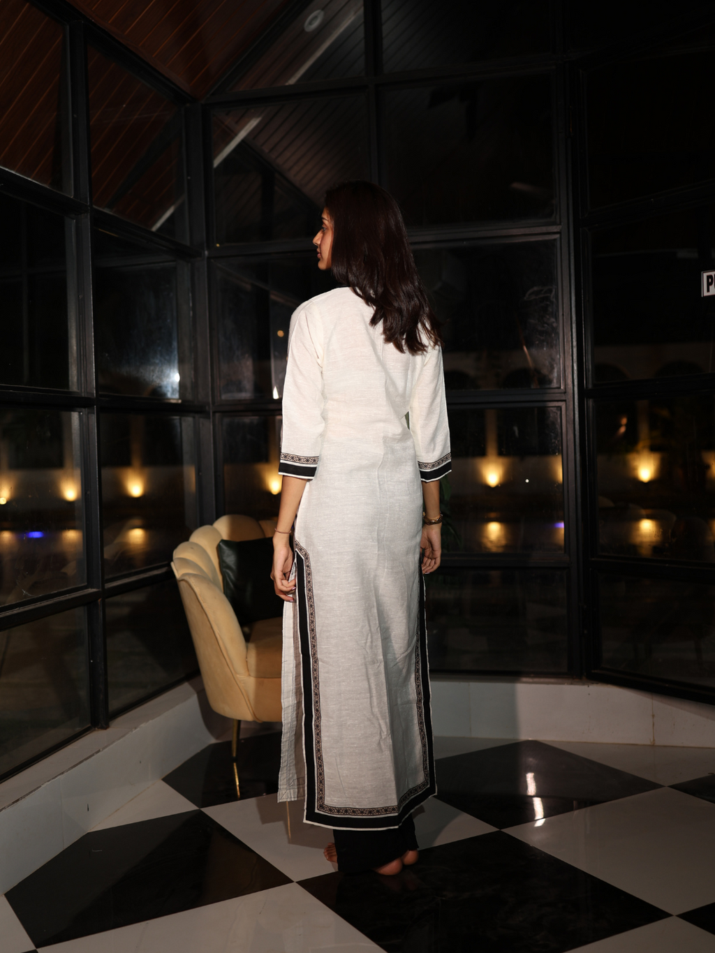 Meher Long Sleeved Structured Kurti Top