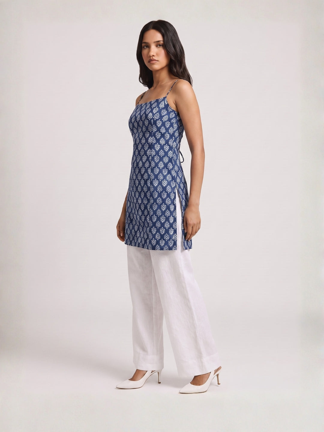 Nihaala Noodle-Strap Corset Kurti Top