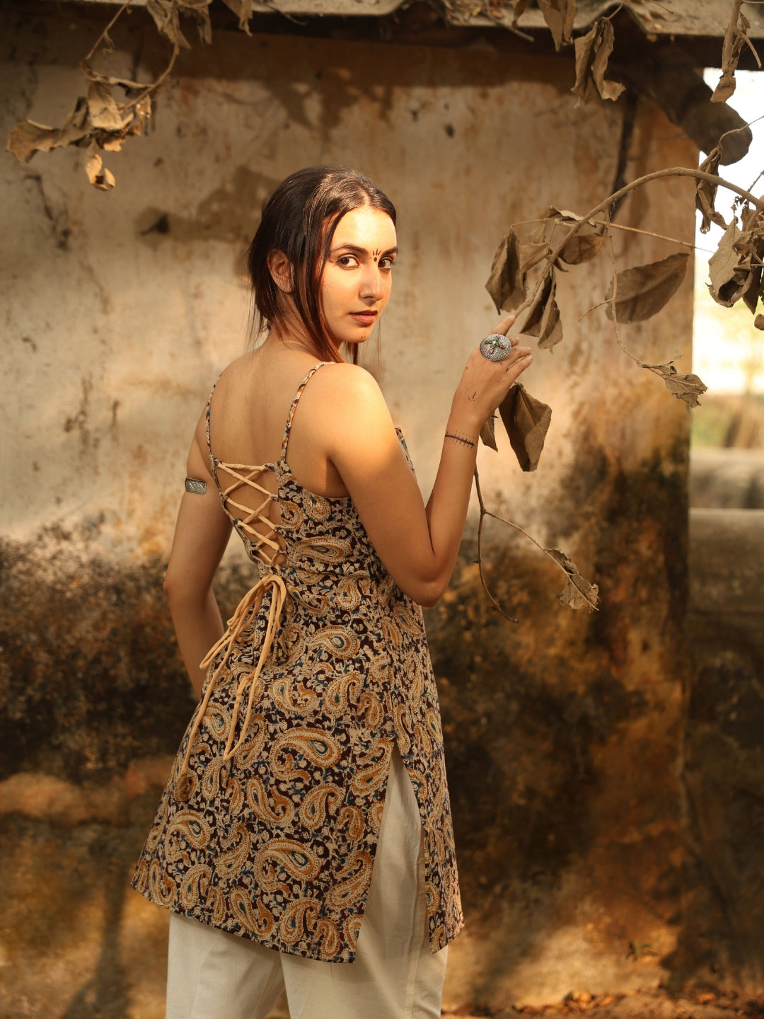 Kalamkari Corset Kurti Top