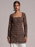 Juhi Black Full Sleeve Structured Kurti Top