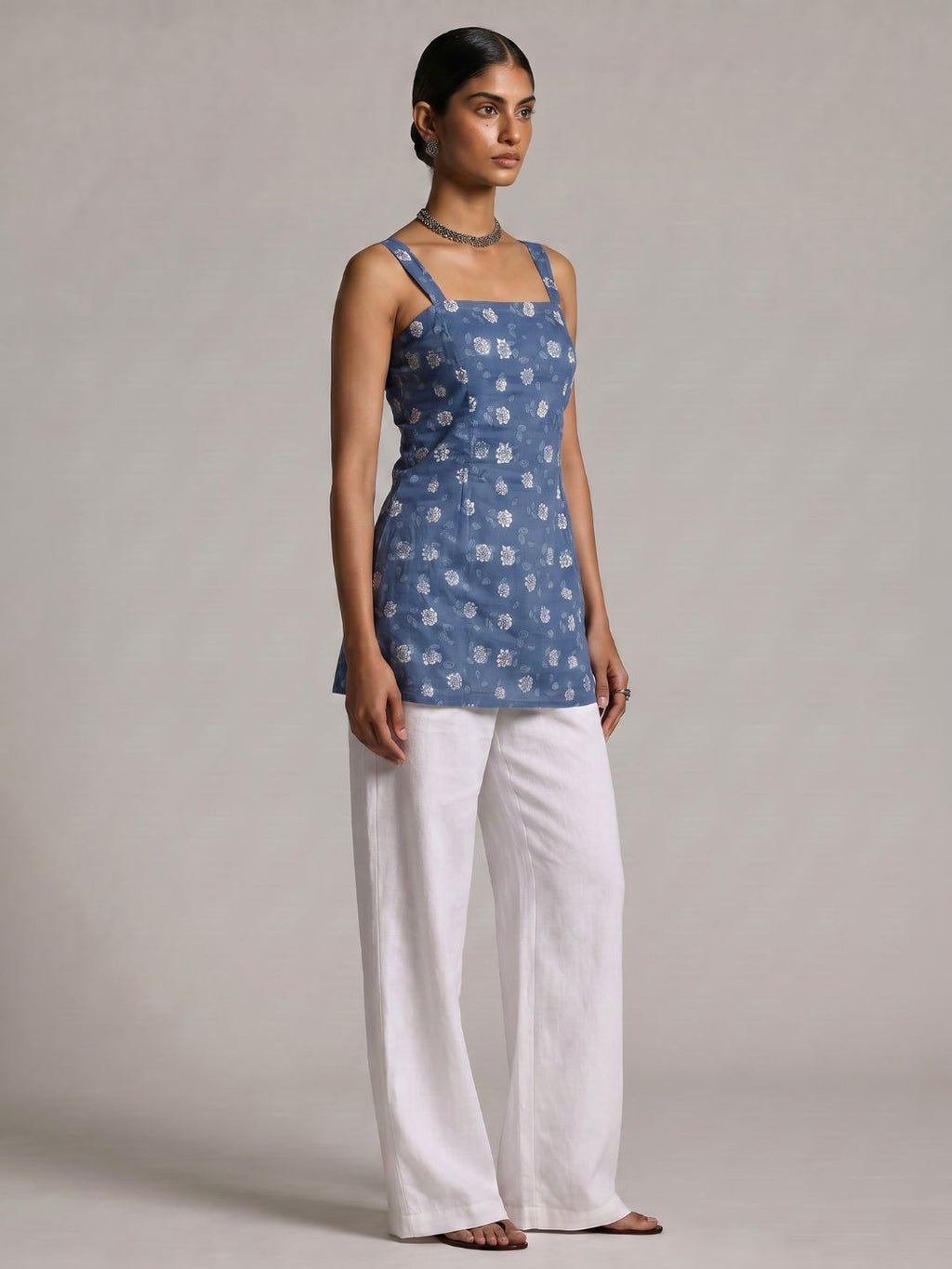Khushi Wide Shoulder Strap Structured Kurti Top