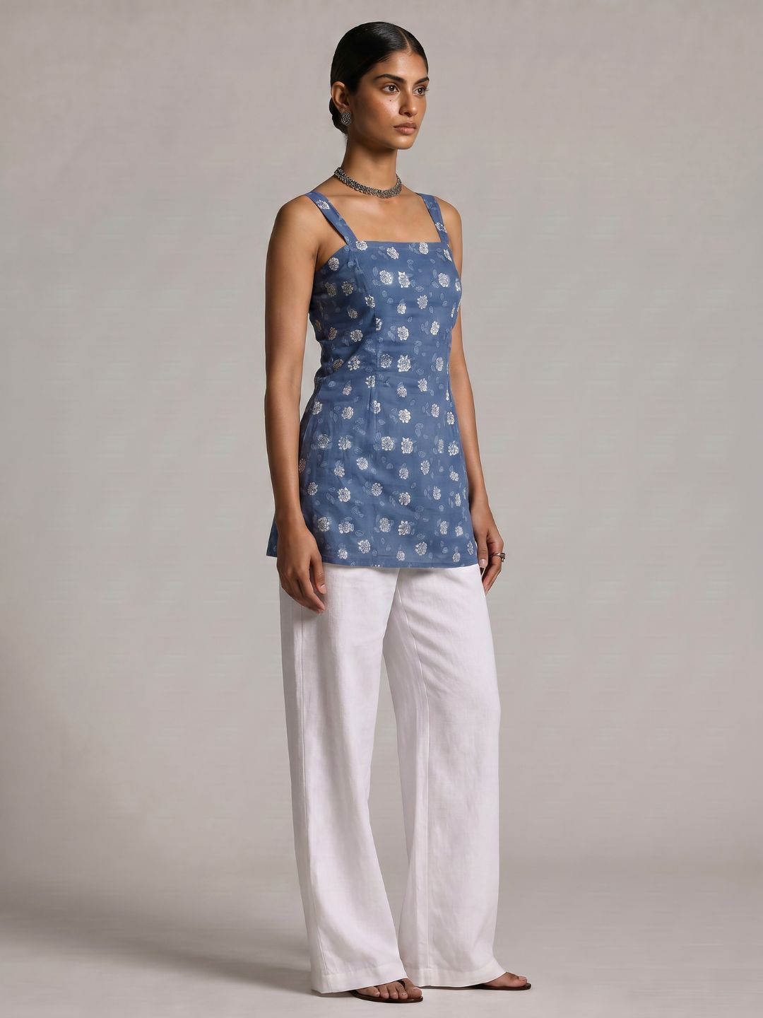 Khushi Wide Shoulder Strap Structured Kurti Top