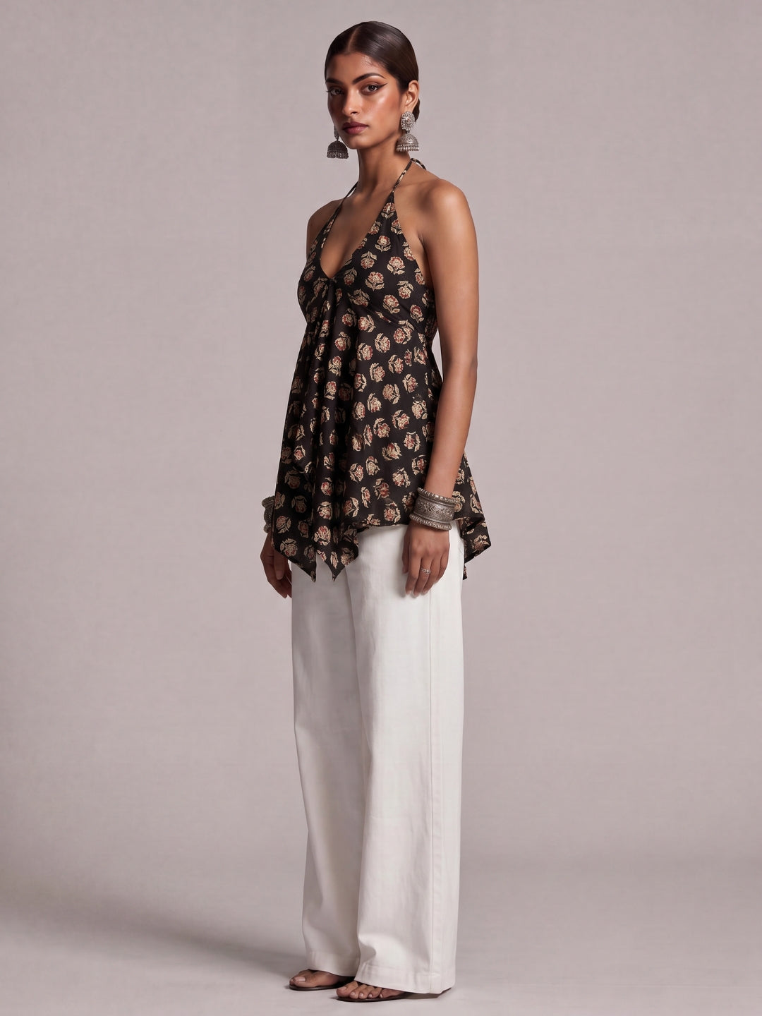Saral Asymmetrical Tie -Up Top