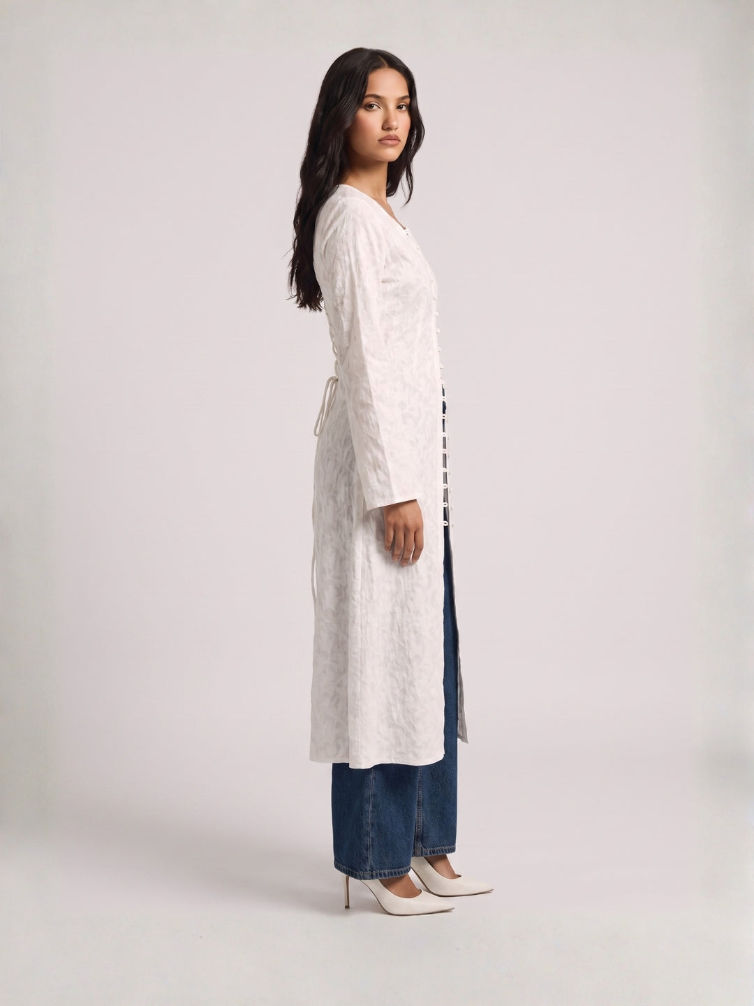 Rasha Jacquard Cape Structured Kurti Top