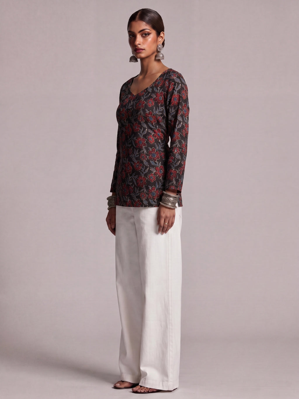 Hema Sleeved Modest Structured Kurti Top